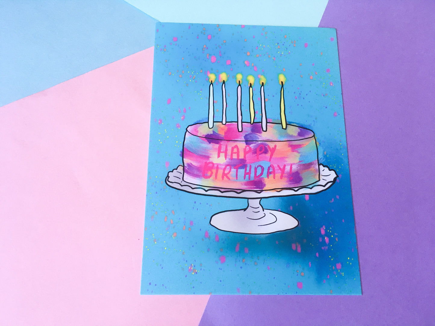 Happy Birthday Cake A6 Postcard