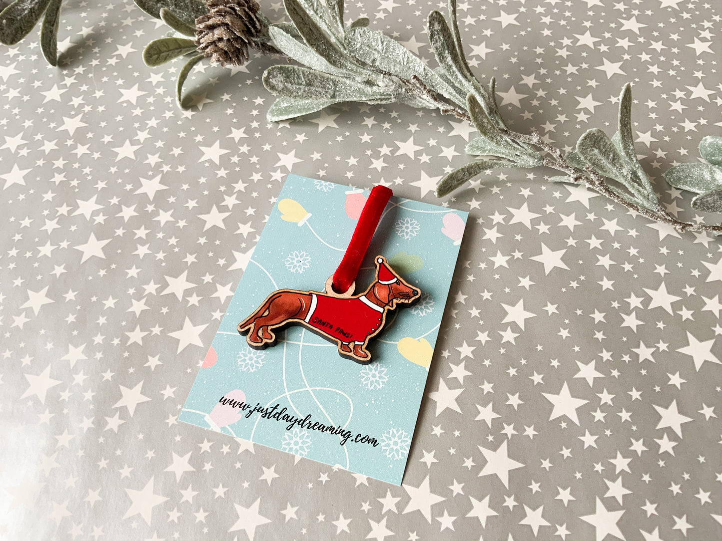 Sausage Dog Christmas Tree Decoration, Dachshund Lover