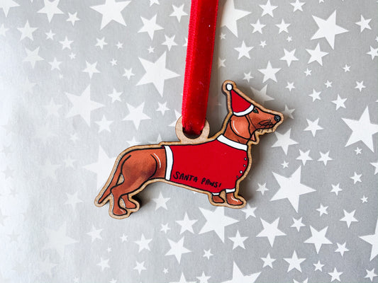 Sausage Dog Christmas Tree Decoration, Dachshund Lover