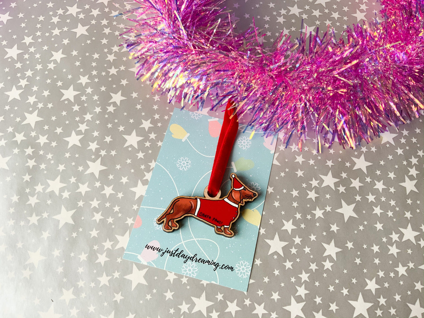 Sausage Dog Christmas Tree Decoration, Dachshund Lover