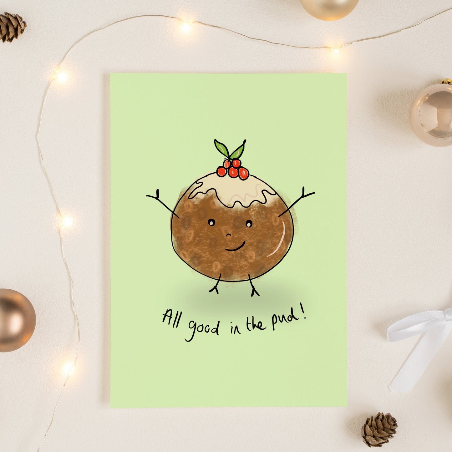 All Good in the Pud Christmas Pudding Card