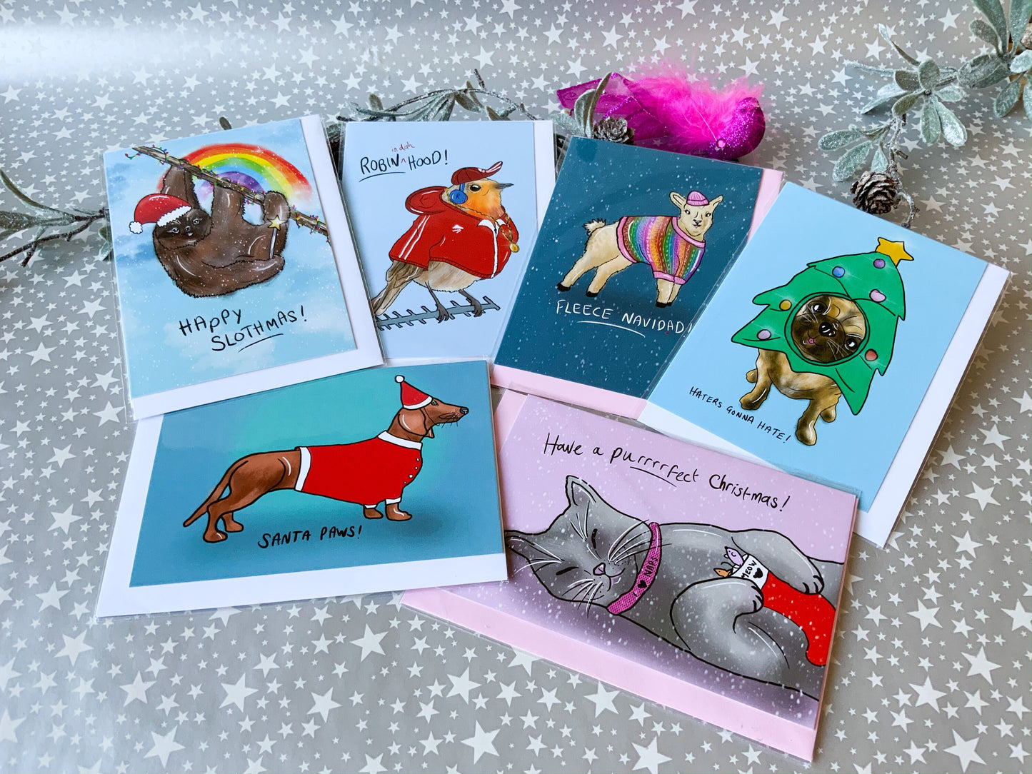 Fun Animal Christmas Card Set of 6