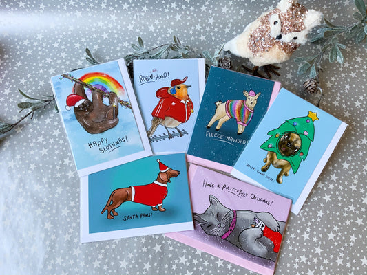 Fun Animal Christmas Card Set of 6