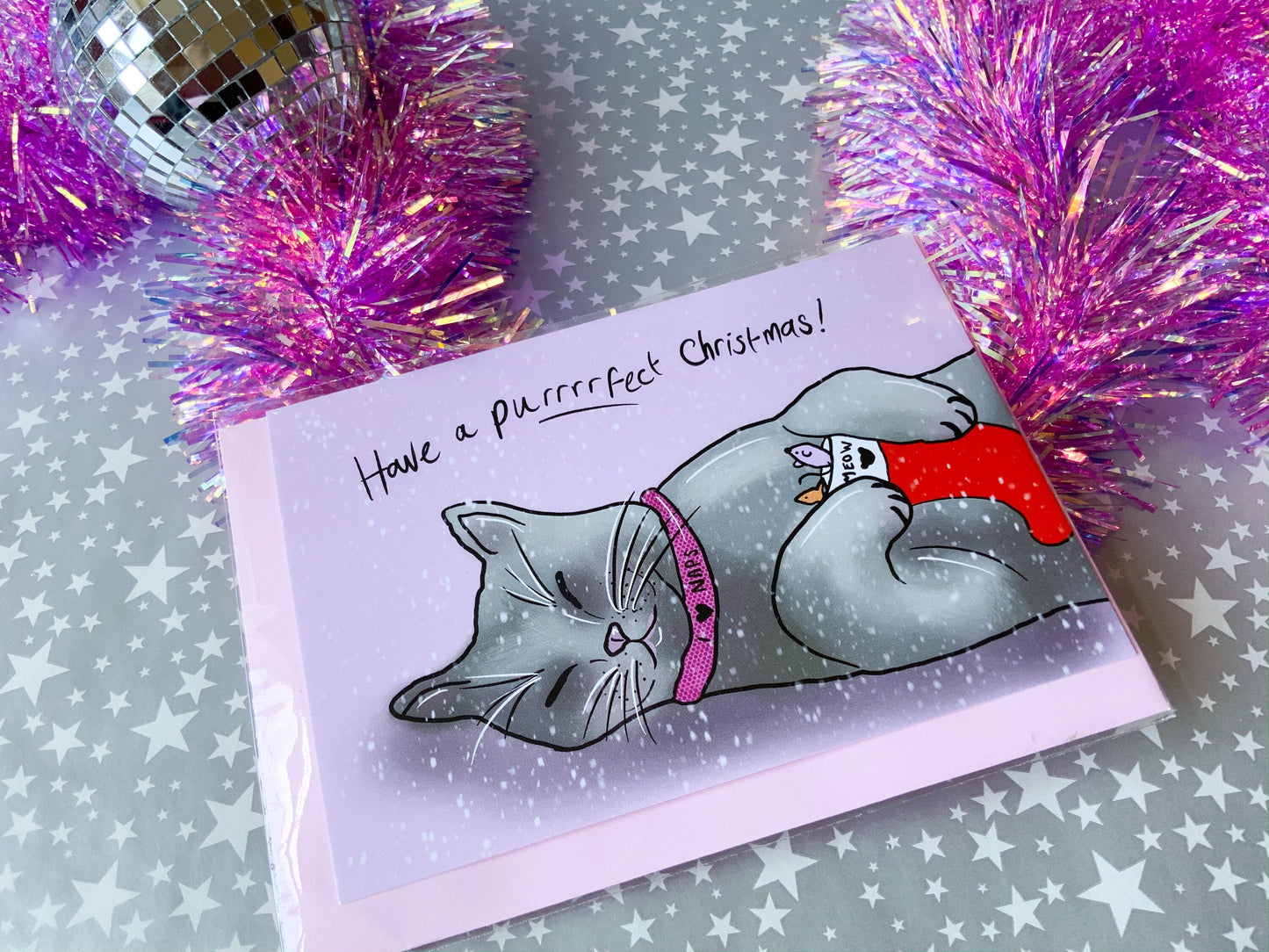 Purrrfect Christmas Card, Cute Cat