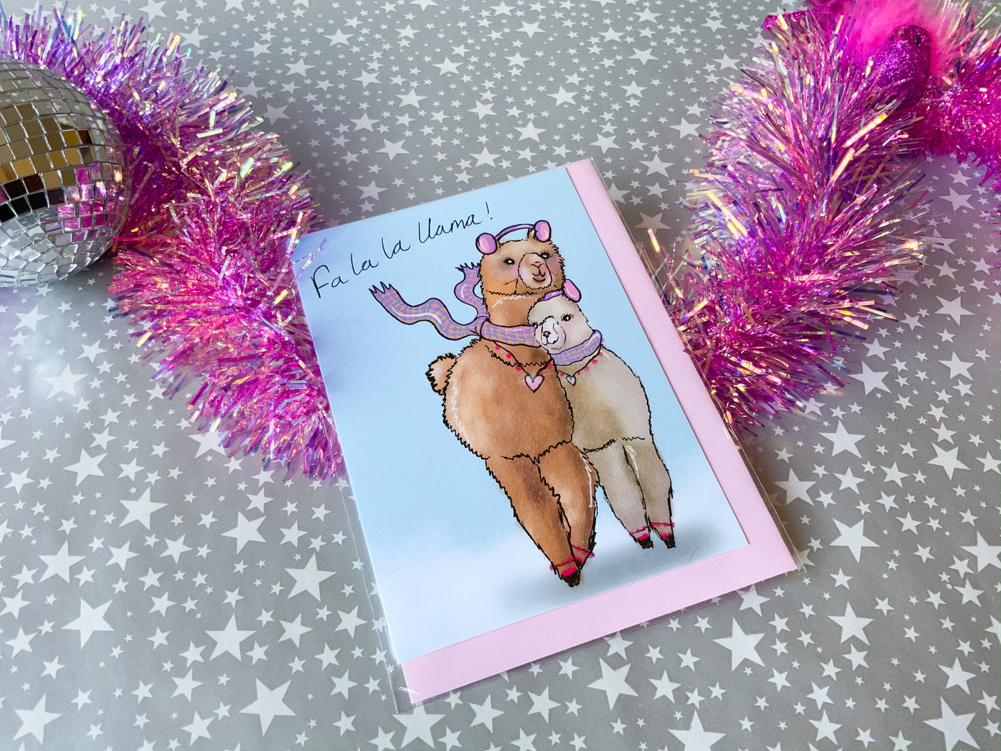 Fa la la llama Christmas Card