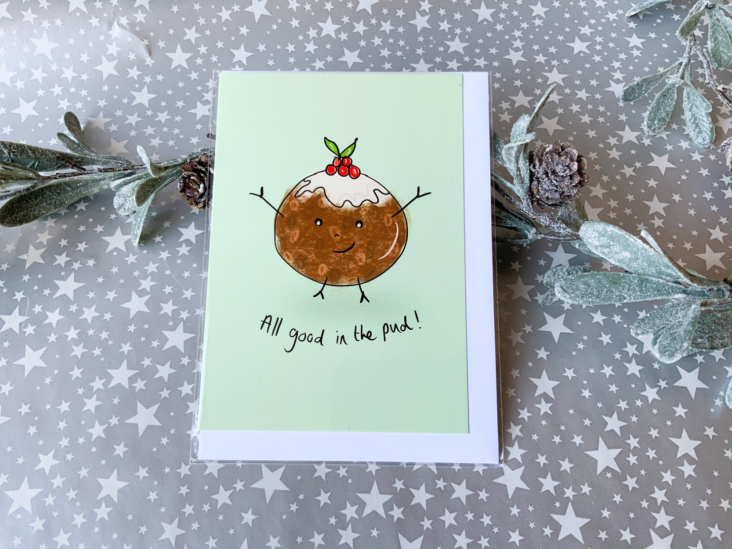 All Good in the Pud Christmas Pudding Card