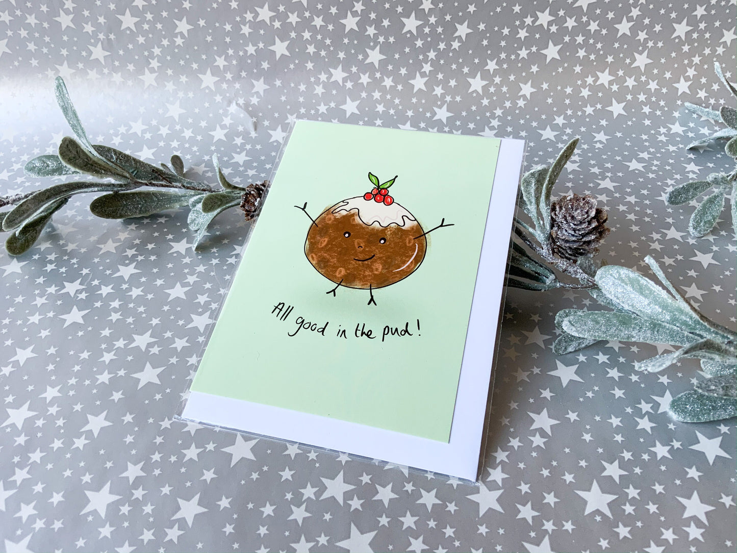 All Good in the Pud Christmas Pudding Card