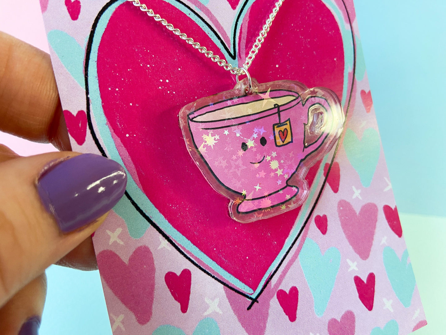 My Cup of Tea Holographic Necklace