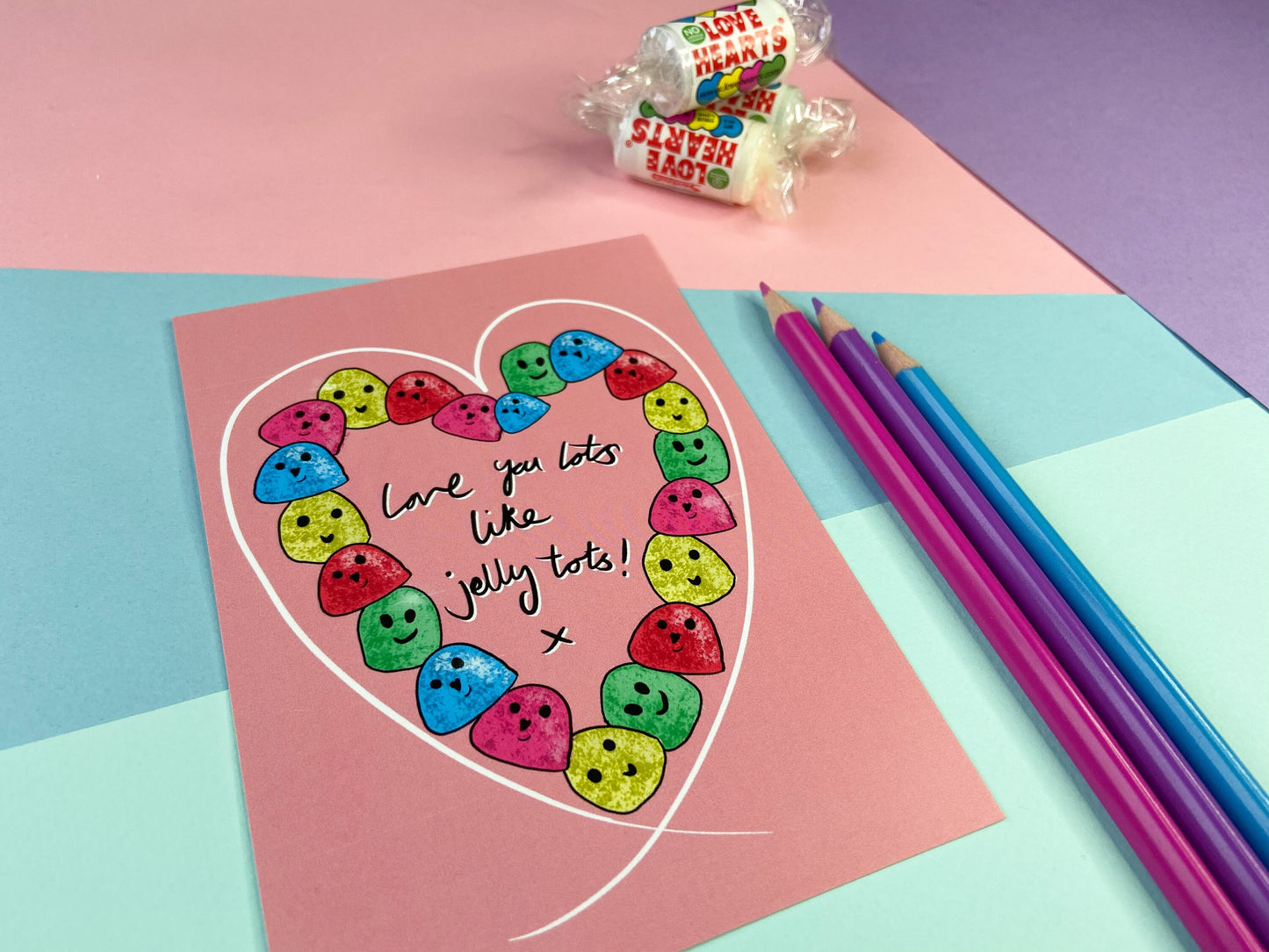 Love You lots Like Jelly Tots Postcard