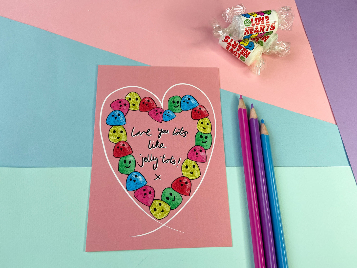 Love You lots Like Jelly Tots Postcard