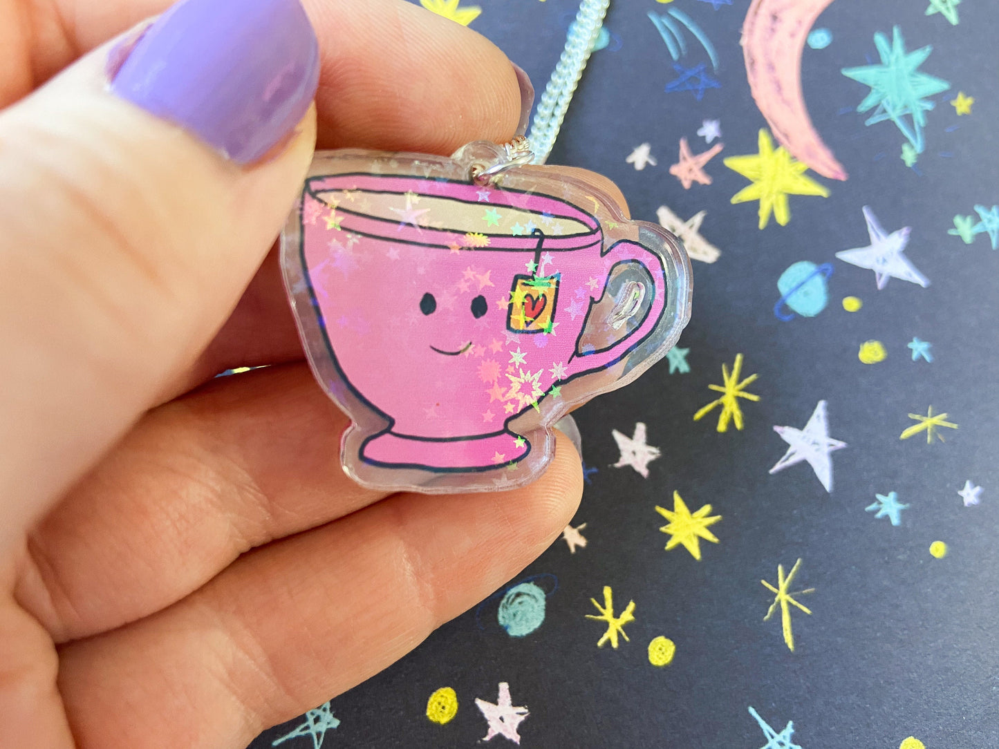 My Cup of Tea Holographic Necklace