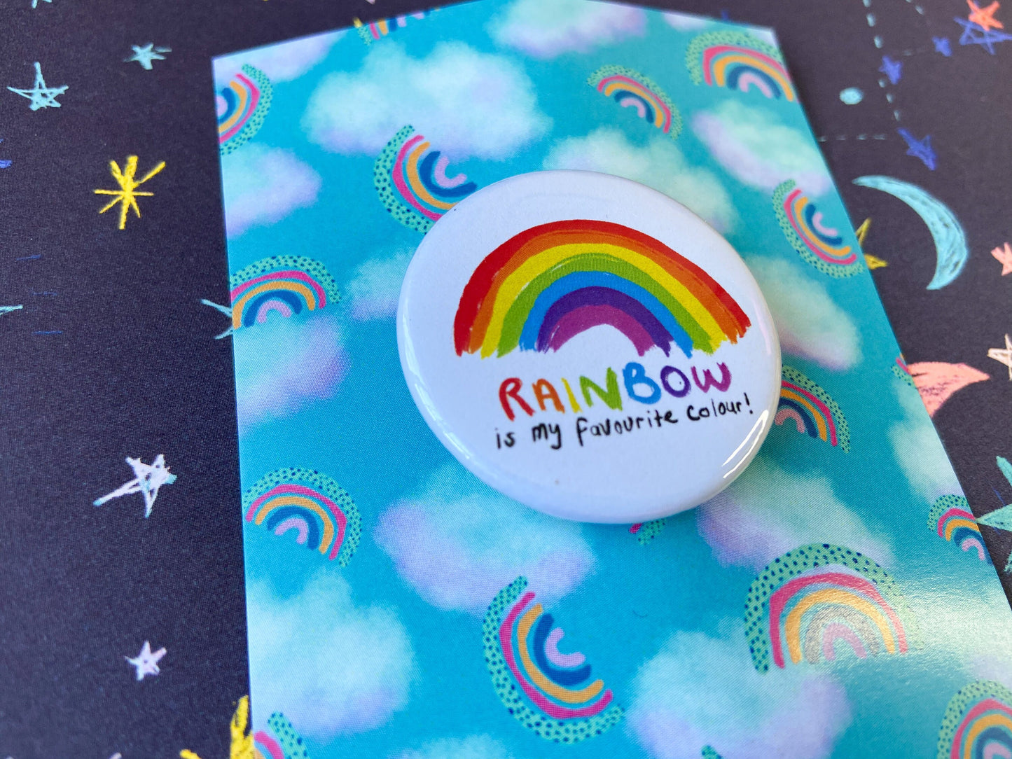 Rainbow Badge, Motivational Pin, Positivity Gift