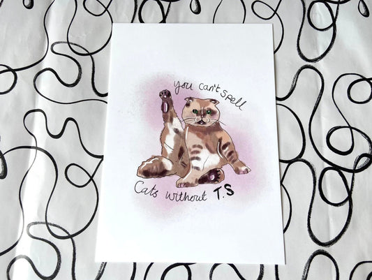 You Can't Spell Cats without TS Quote Postcard