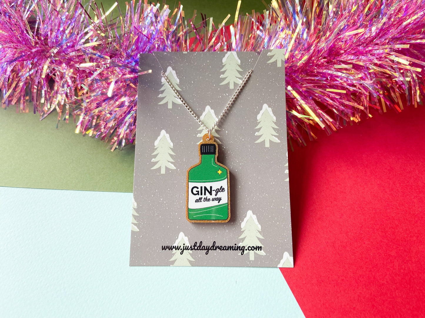 Fun Gin Necklace,  Christmas Jewellery